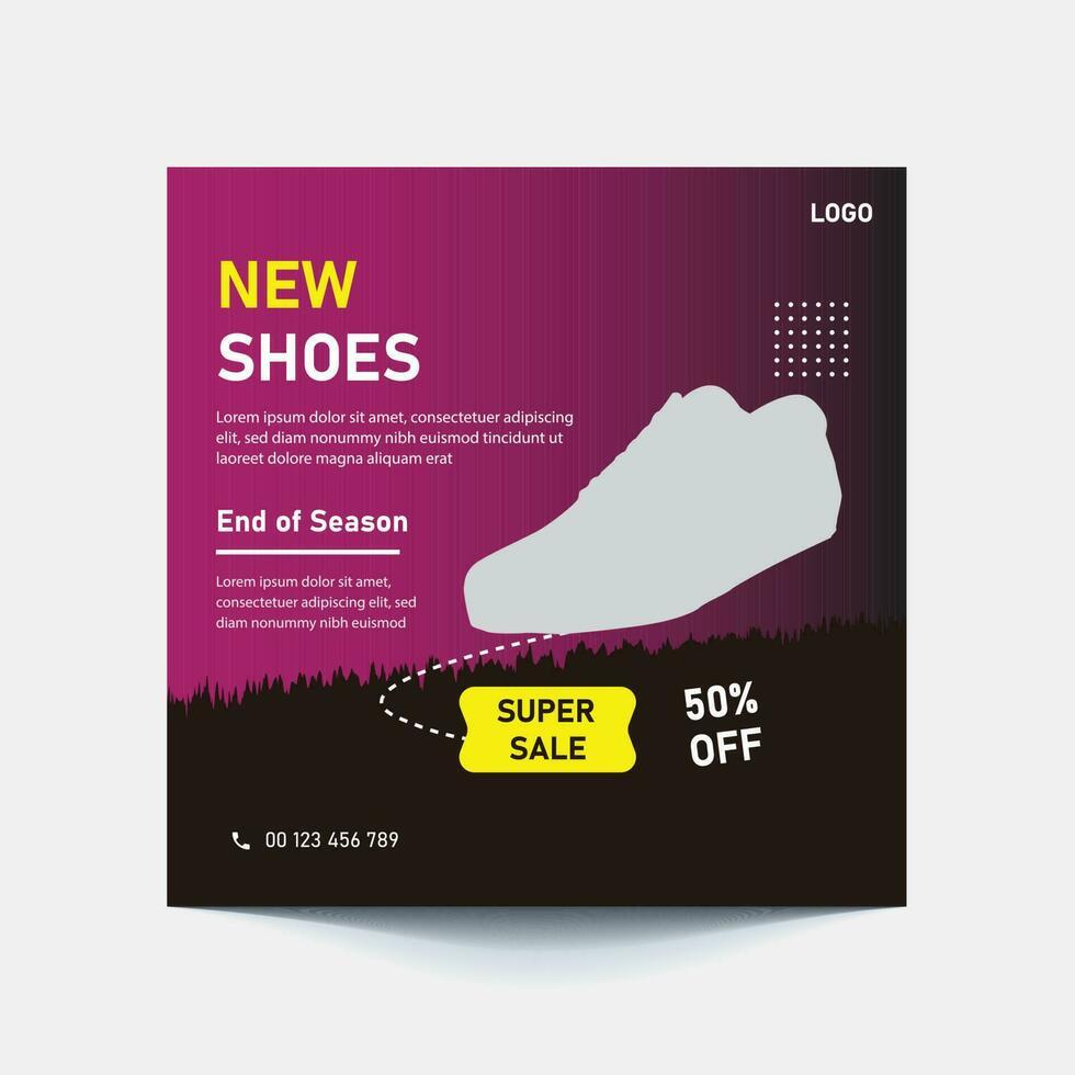 Editable minimal square banner template. different background color with stripe line shape. Suitable for social media post and web internet ads. Vector illustration with photo