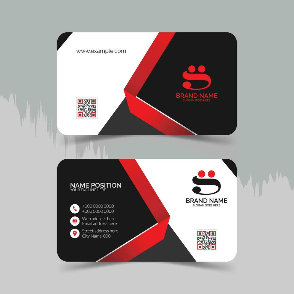 clean dark and white business card  template vector