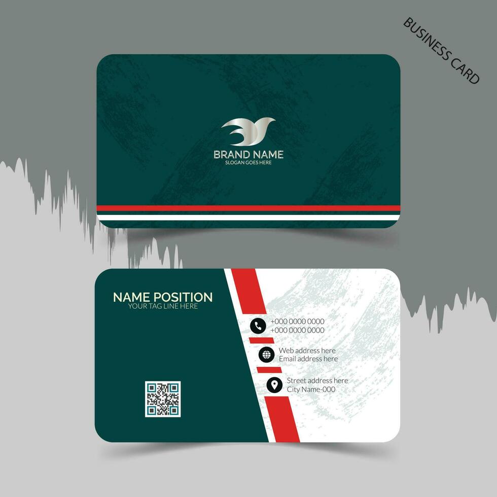 Double side business card template design and mockup vector