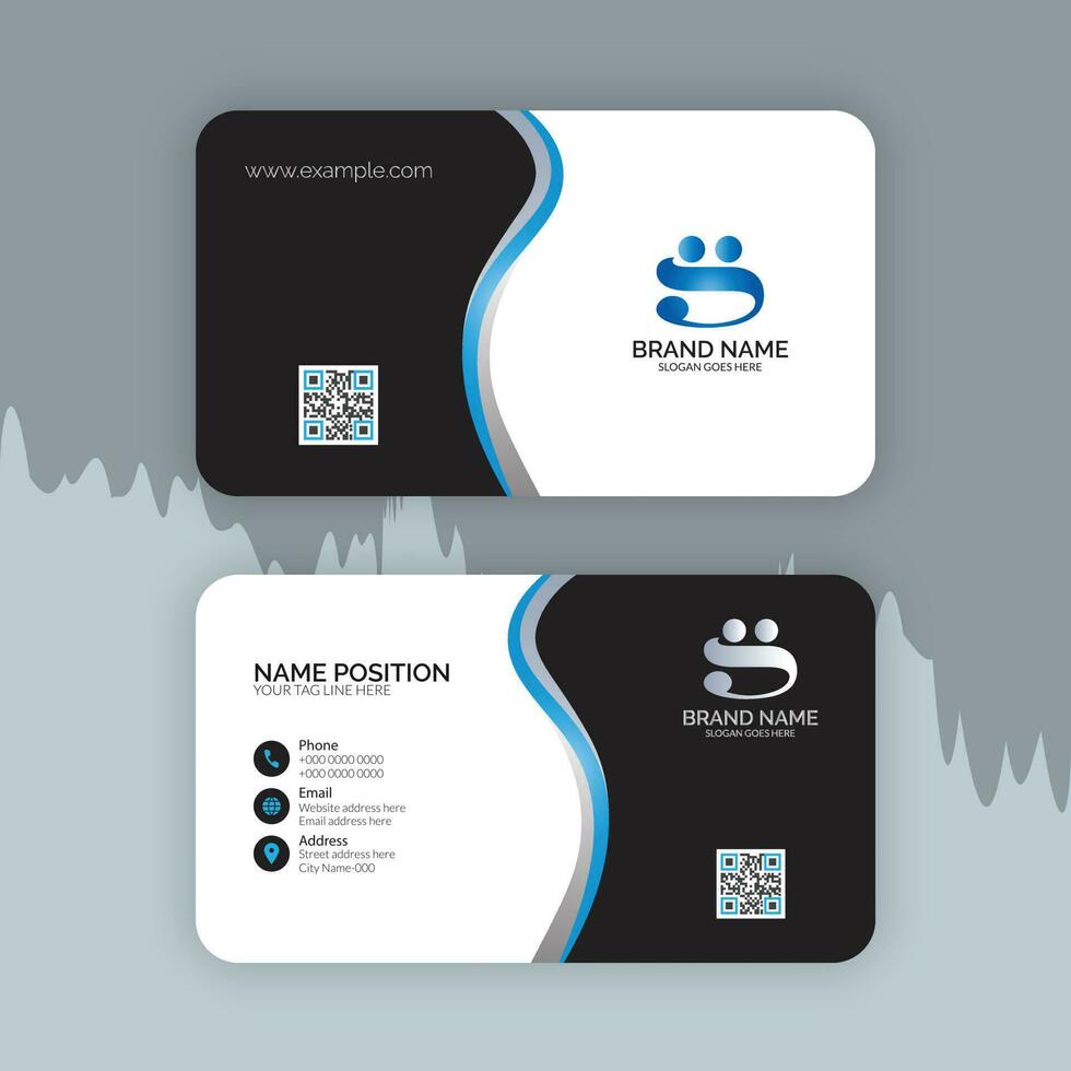 dark modern business card design template. vector