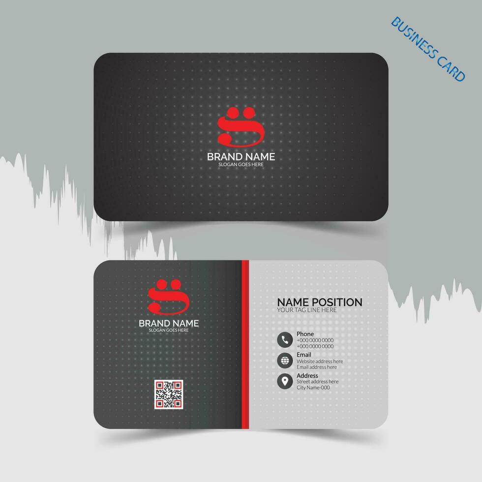 clean dark and white business card  template vector