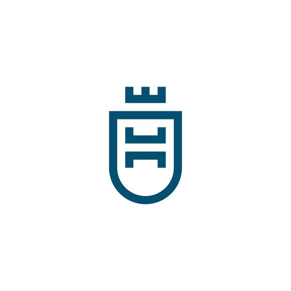 Letter H Shield Crown royal logo design vector