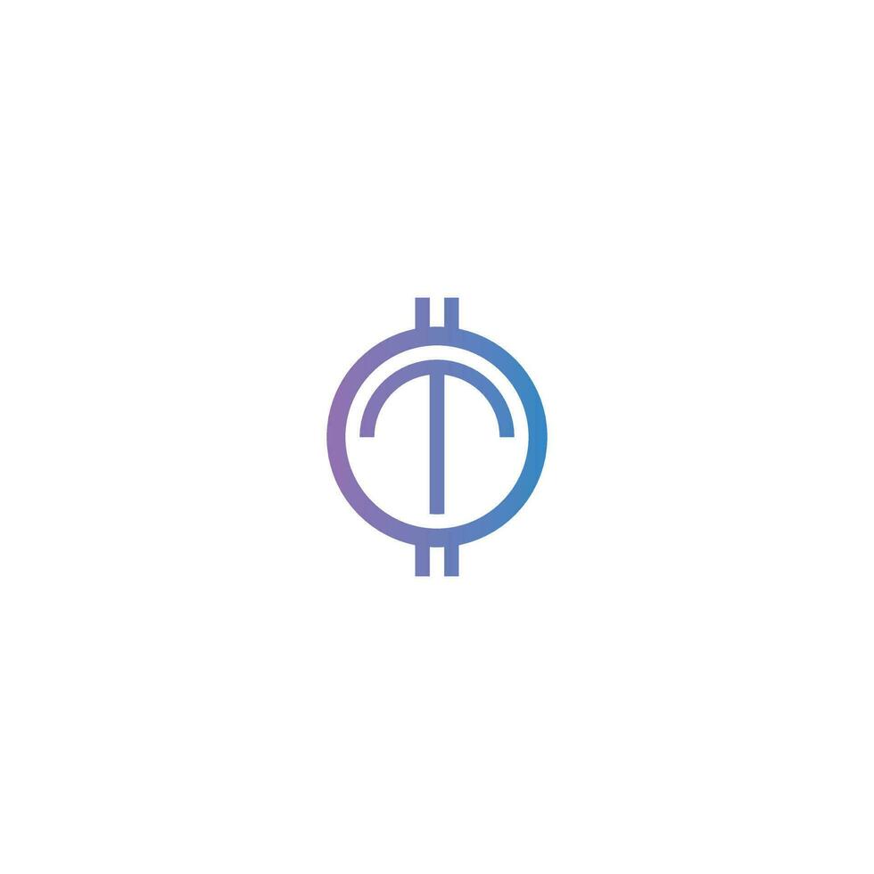 Letter T Token logo design vector