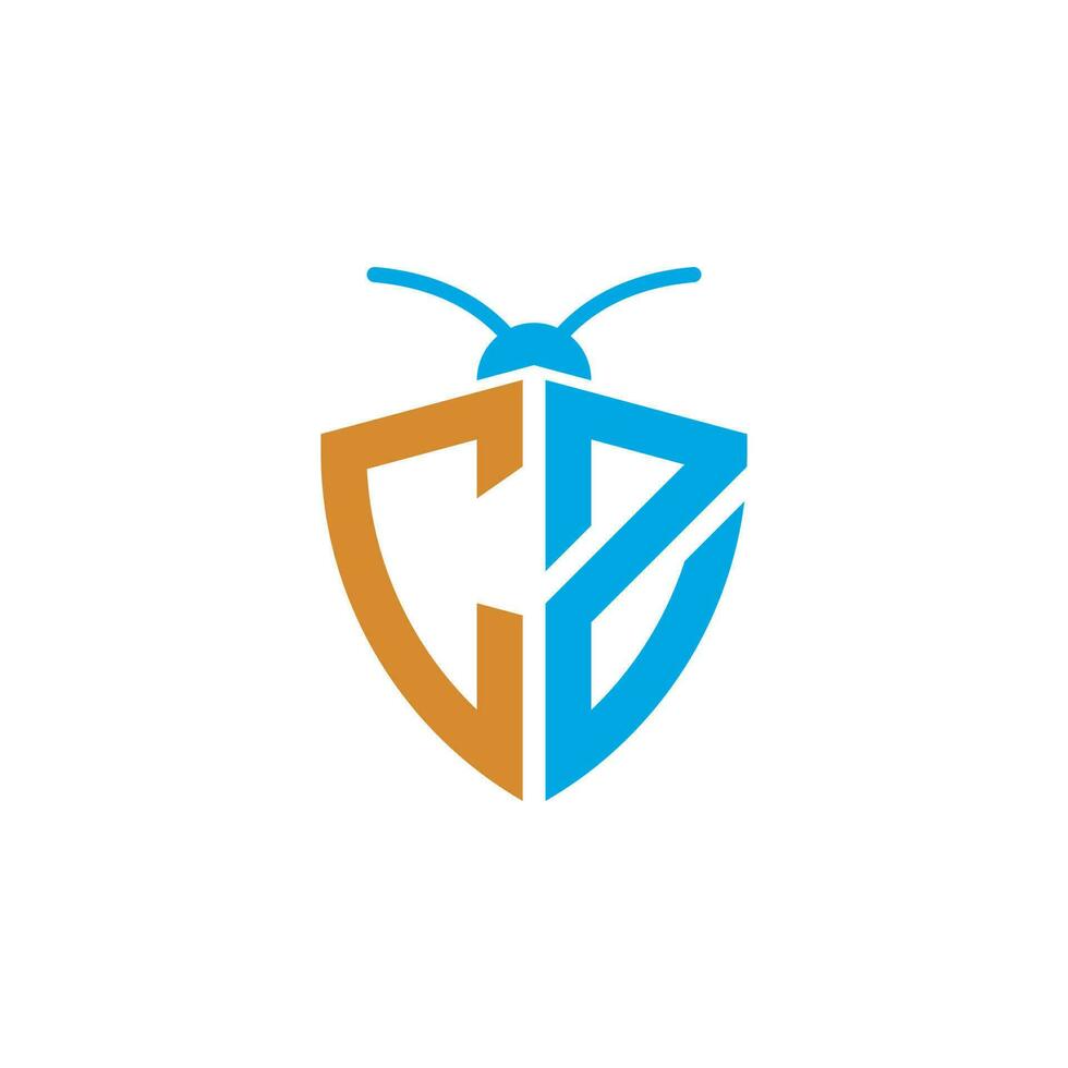 Letters CZ Pest Control Logo vector