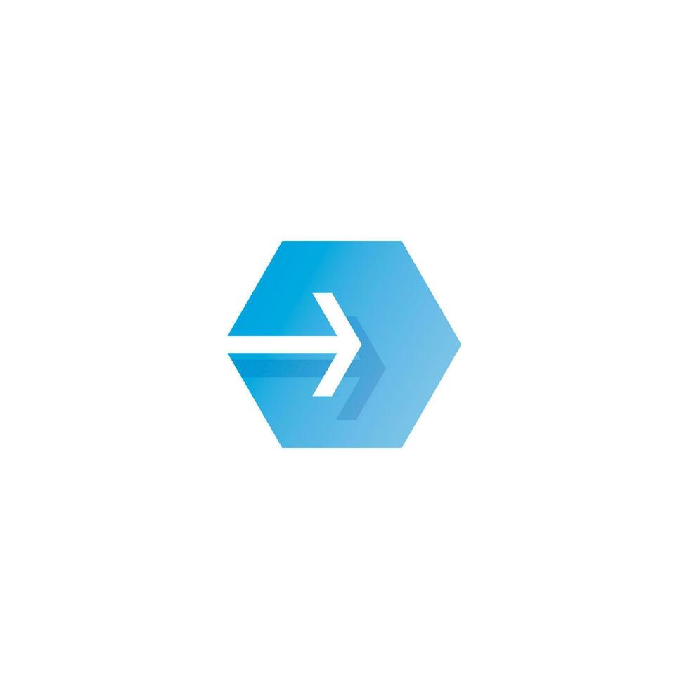 Box moving forward arrow negative space logo design vector