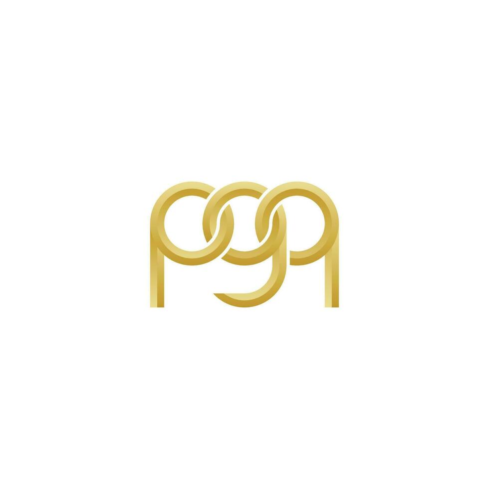 letras pgq monograma logo diseño vector