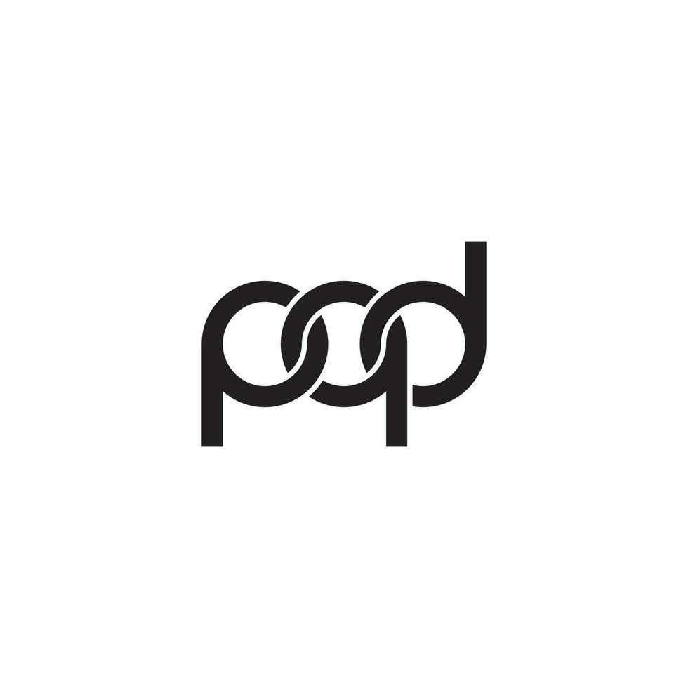 letras pqd monograma logo diseño vector