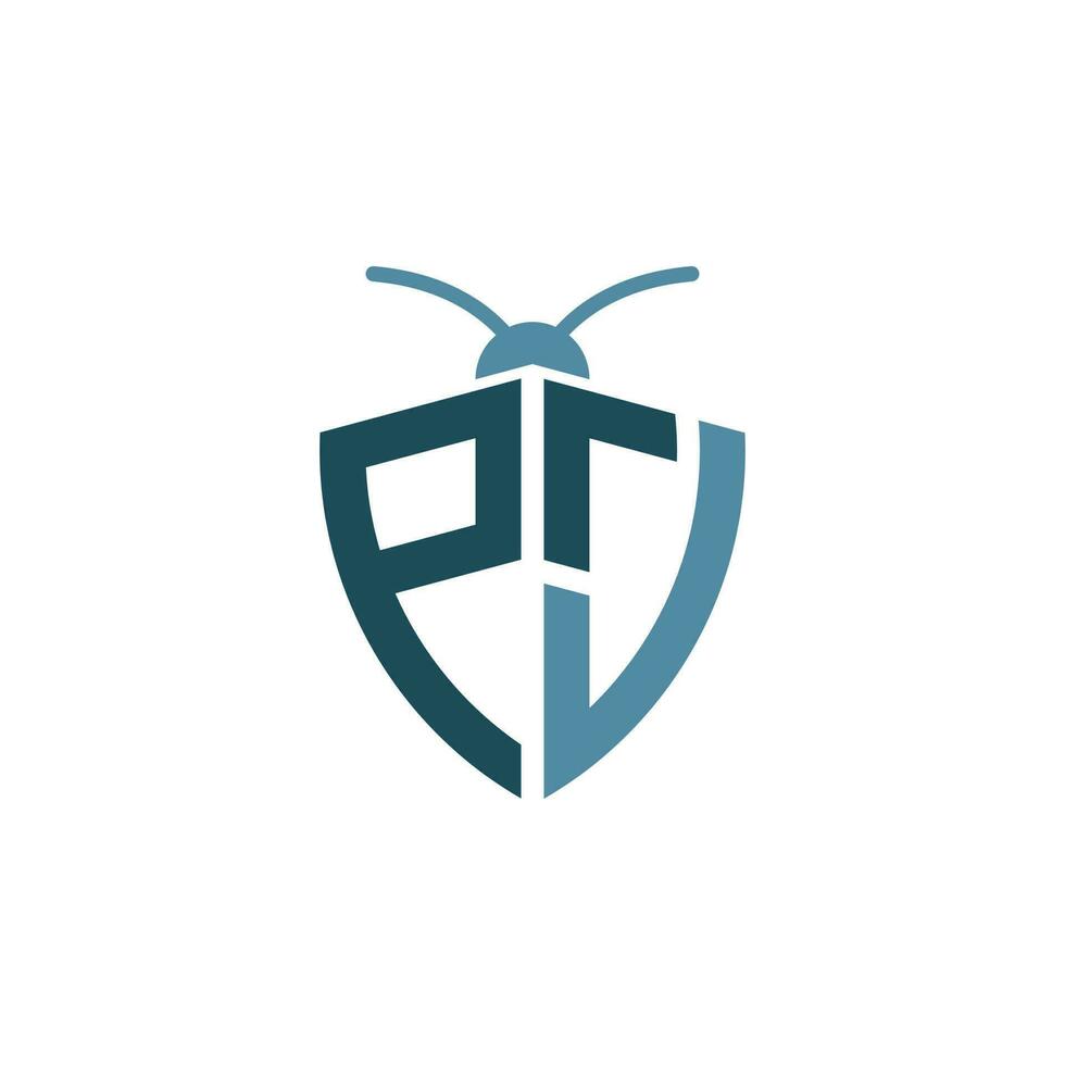 Letters PJ Pest Control Logo vector