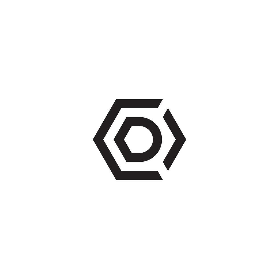 Letters COD CDO OCD ODC DOC DCO Hexagon Logo vector