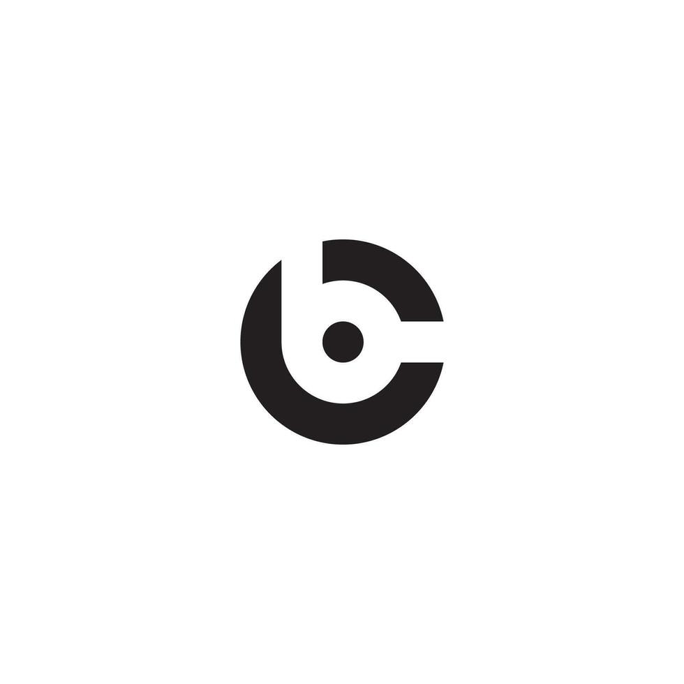 circular negrita letras cb negativo espacio monograma logo diseño vector