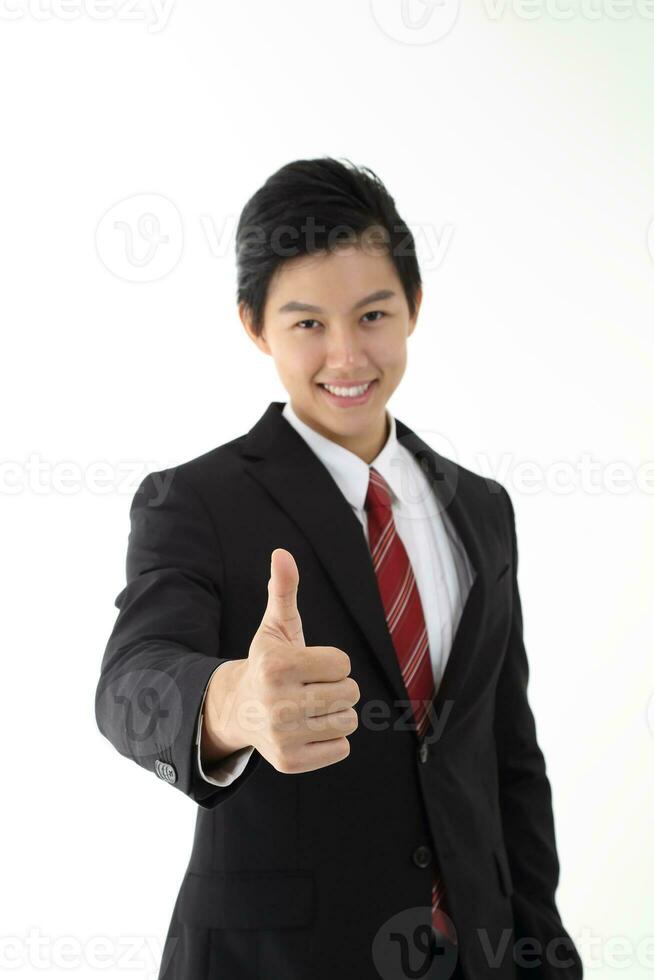 South east Asian young Chinese Indian man woman wearing formal business office ware on white background pose expression photo