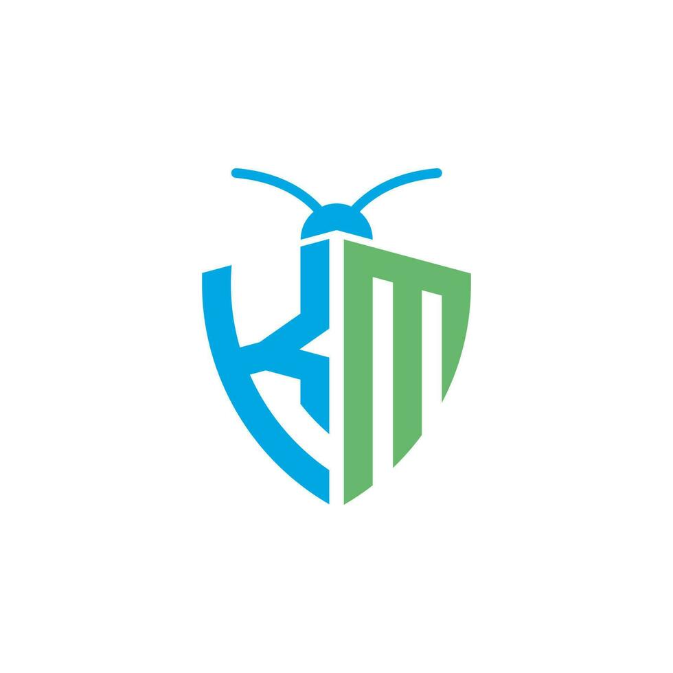 Letters KM Pest Control Logo vector