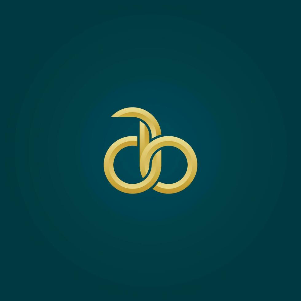 Luxurious Golden Letters AB logo design vector