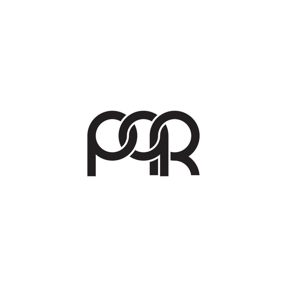 letras pqr monograma logo diseño vector