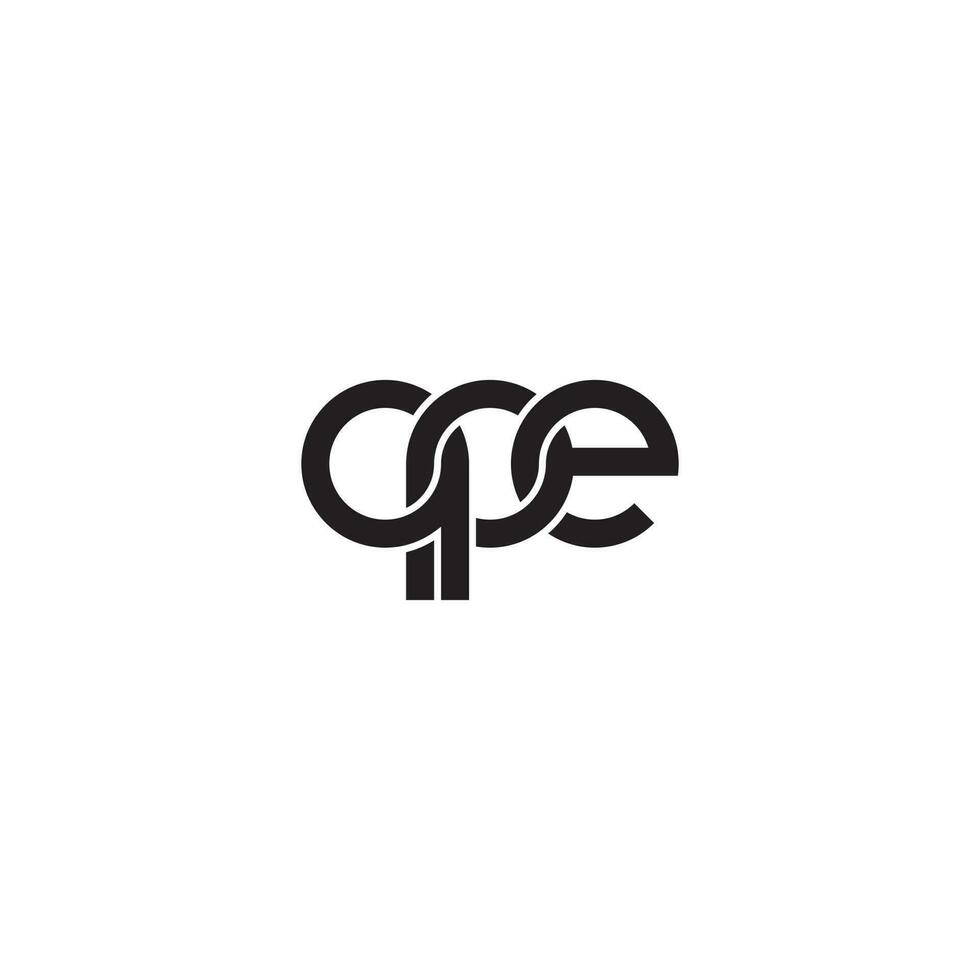 letras qpe monograma logo diseño vector