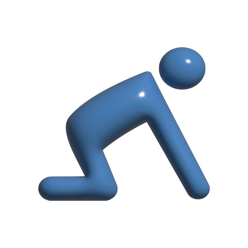 3d icon of people push up png