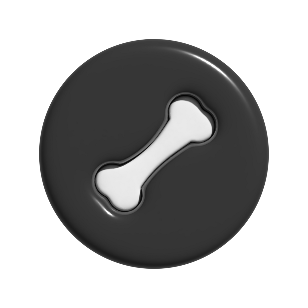 dog bone icon 3d png