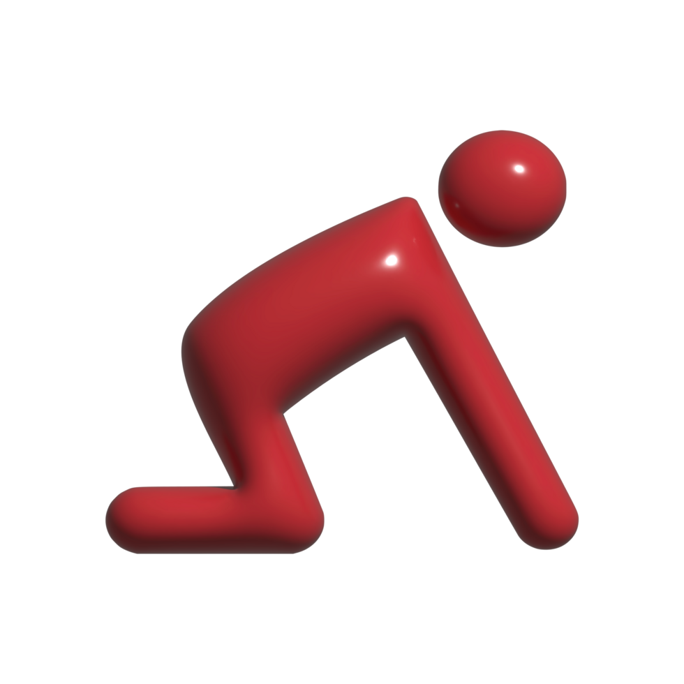 3d icon of people push up png