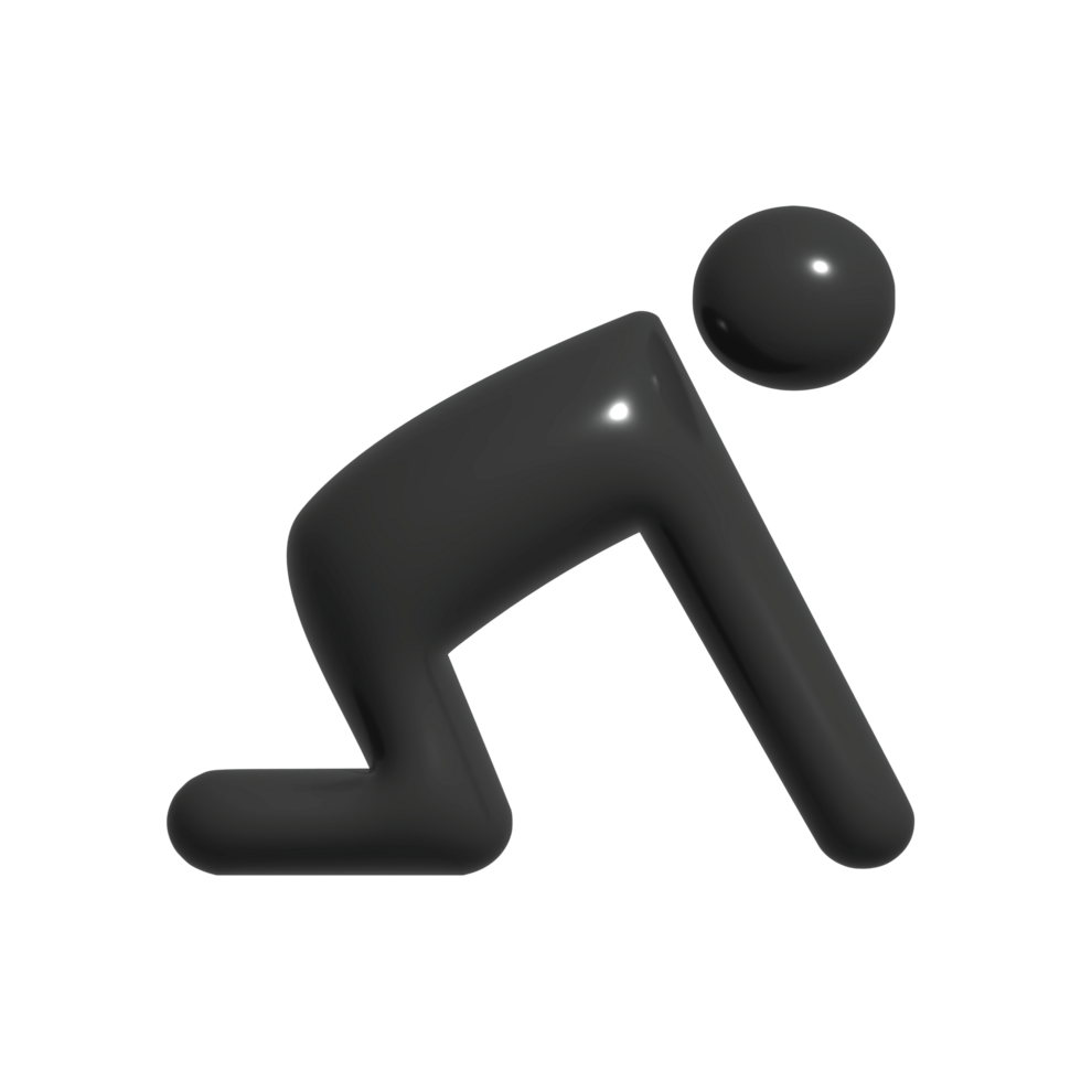 3d icon of people push up png