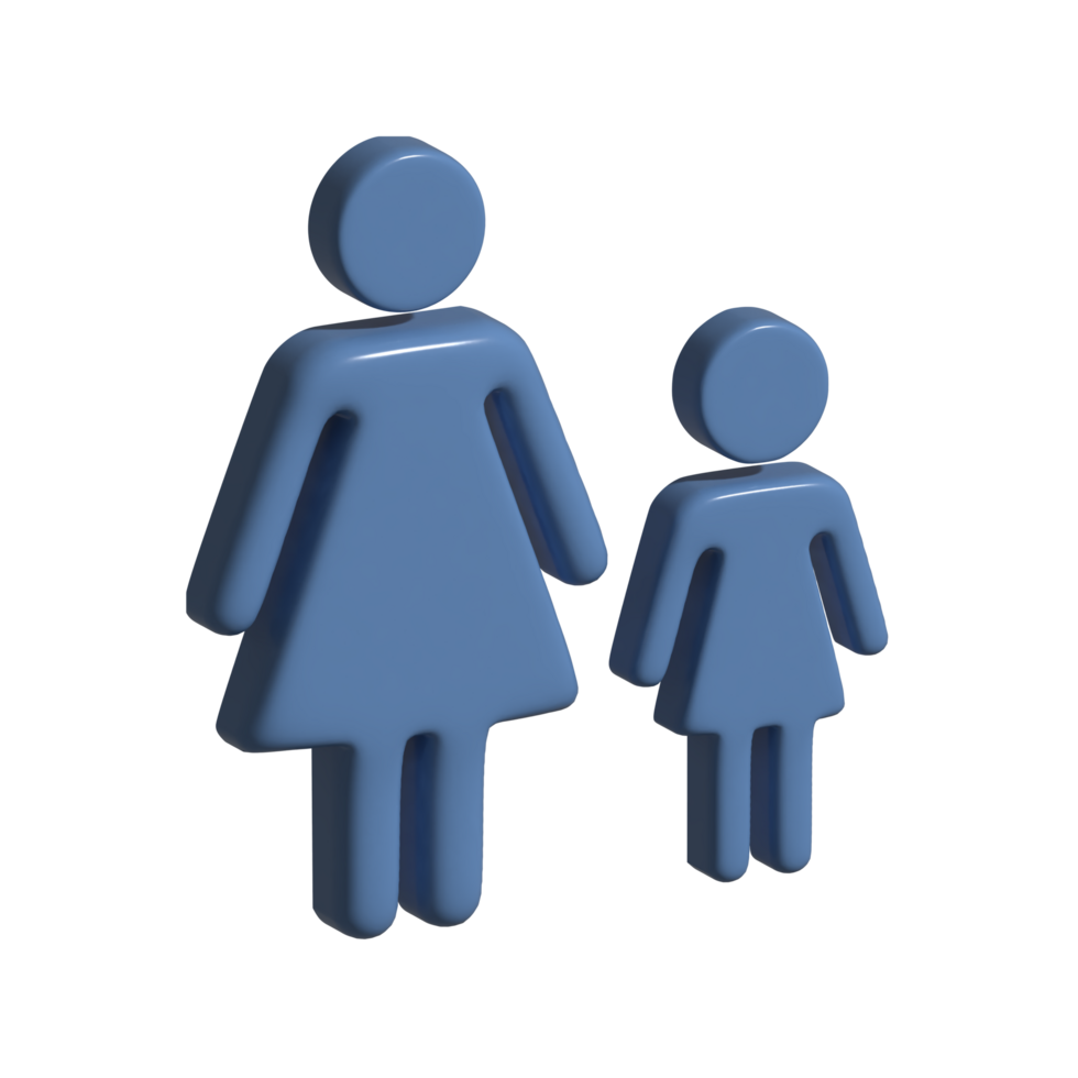 3d icon mom and kid png