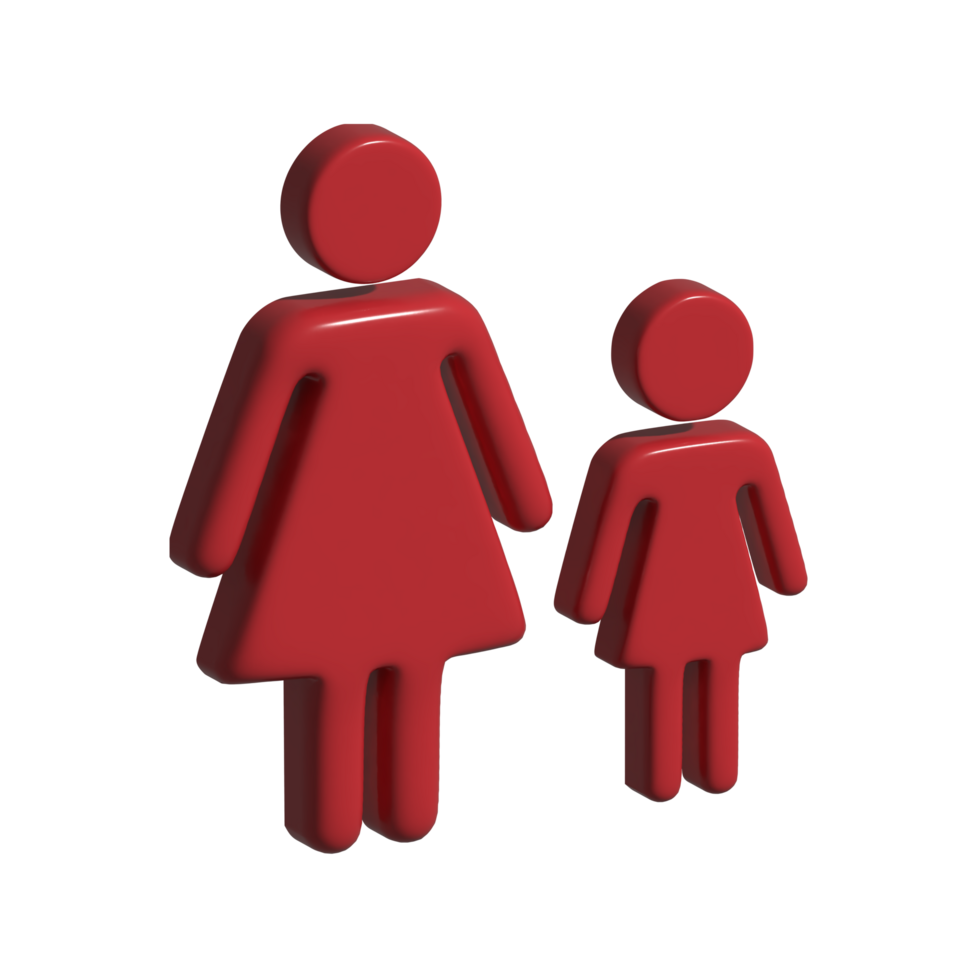 3d icon mom and kid png