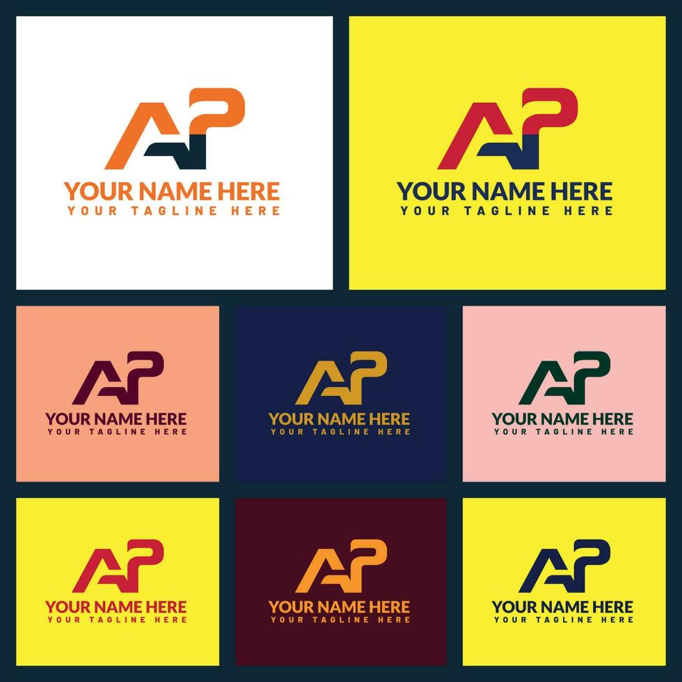 Ap letter logo or ap text logo and ap word logo design. vector