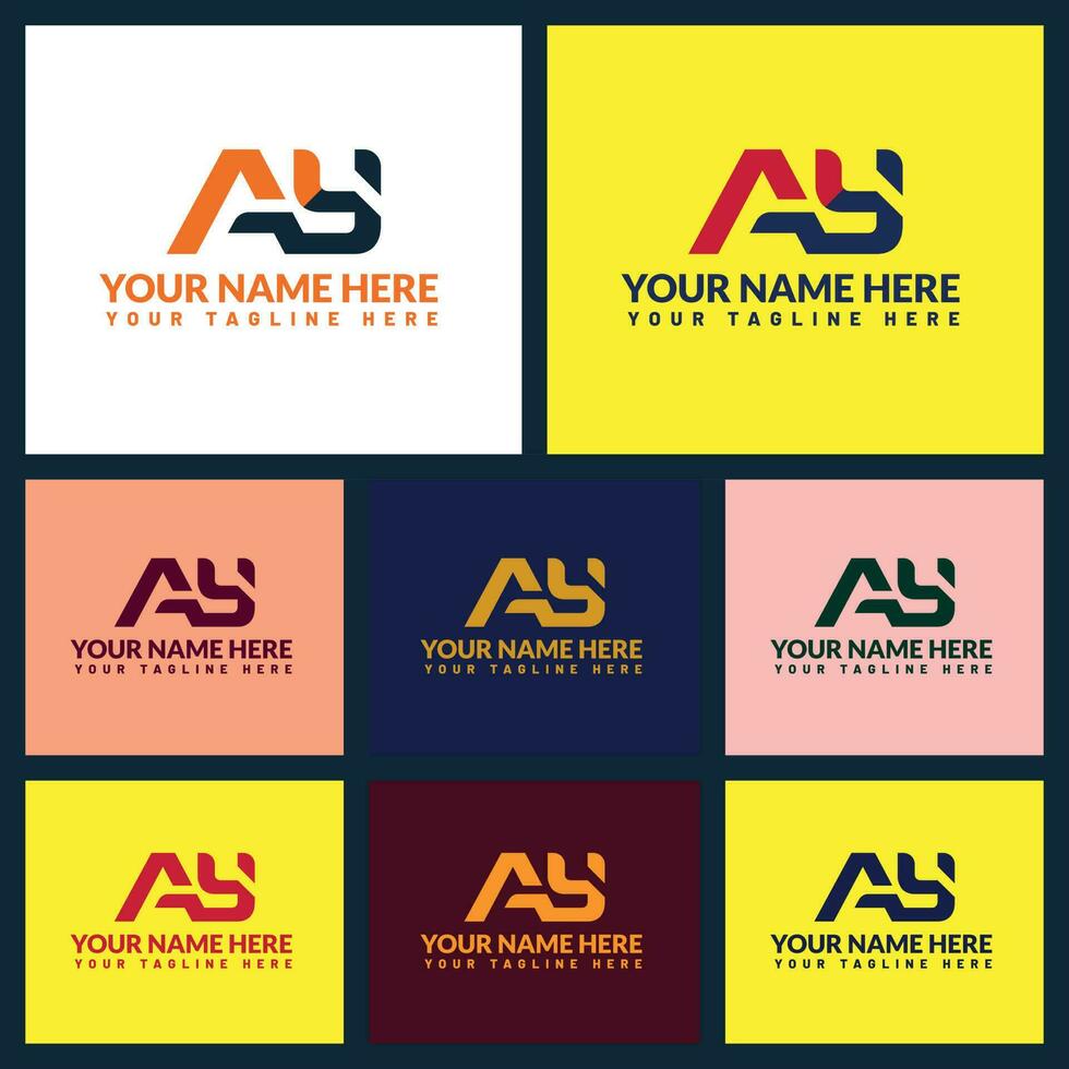 Ay letter logo or ay text logo and ay word logo design. vector