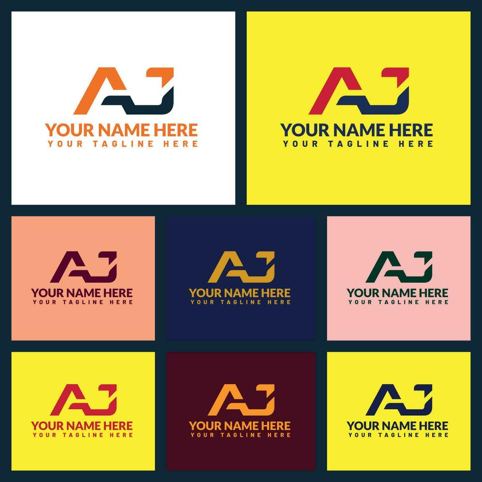 Aj letter logo or aj text logo and aj word logo design. vector