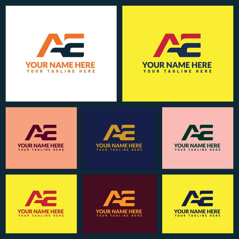 Ae letter logo or ae text logo and ae word logo design. vector