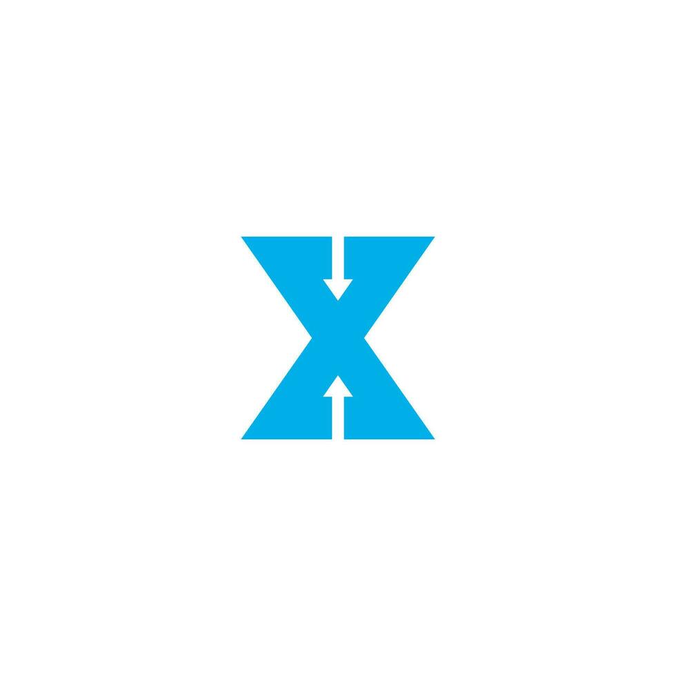 Initials letters X and Arrow logo design vector