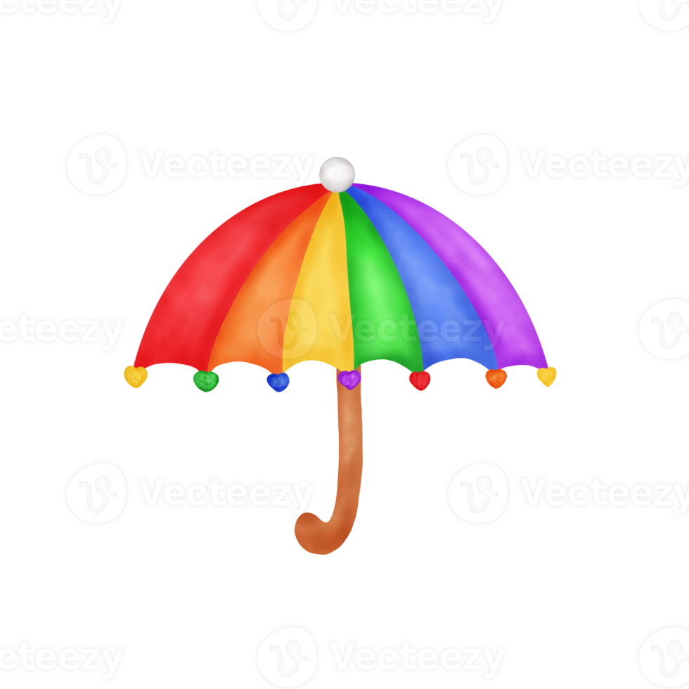 Rainbow Umbrella, Pride Month Illustration png