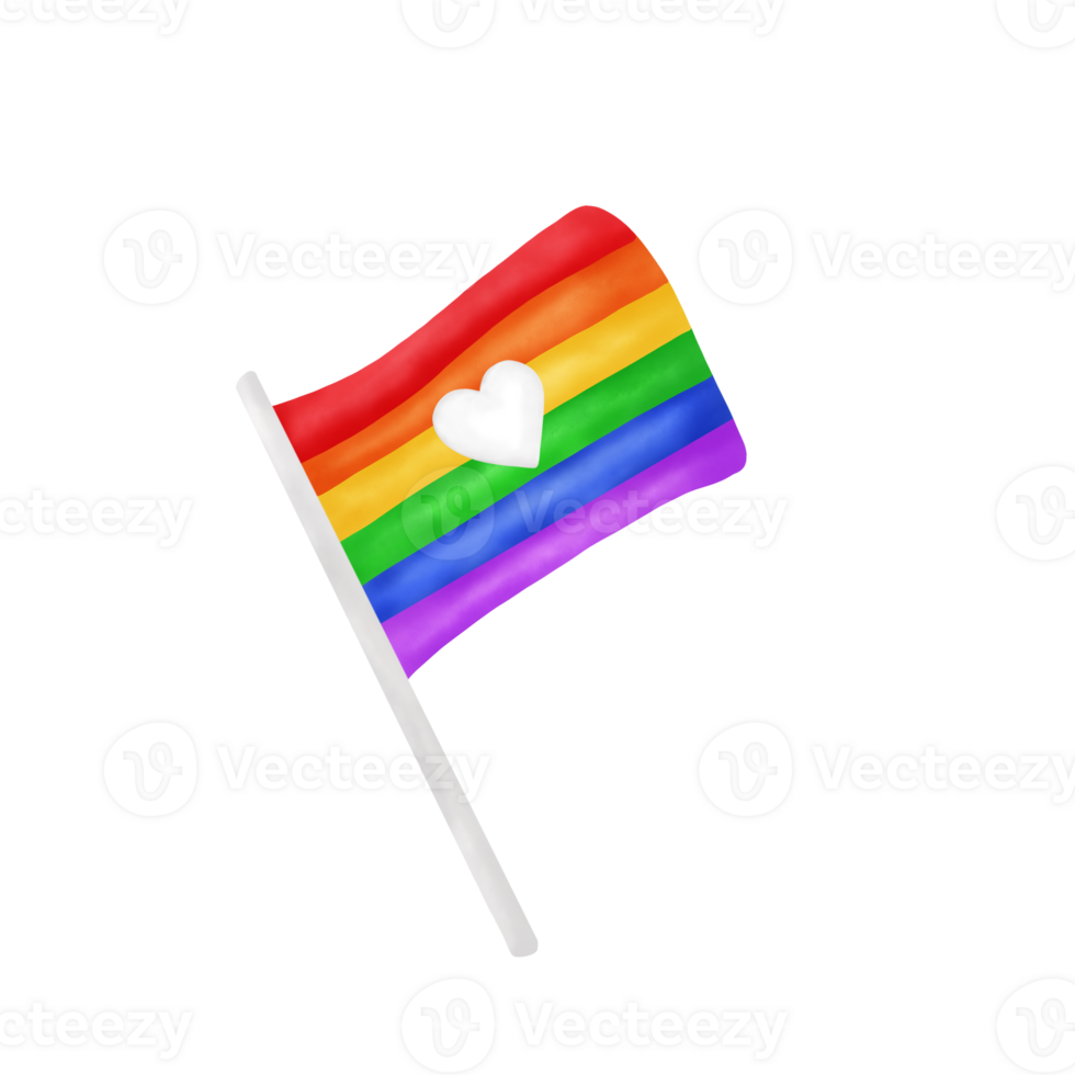LGBT Pride Flag. Pride Month Illustration. png