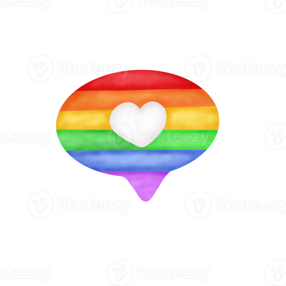 Rainbow Speech Bubble, Pride Month Illustration png