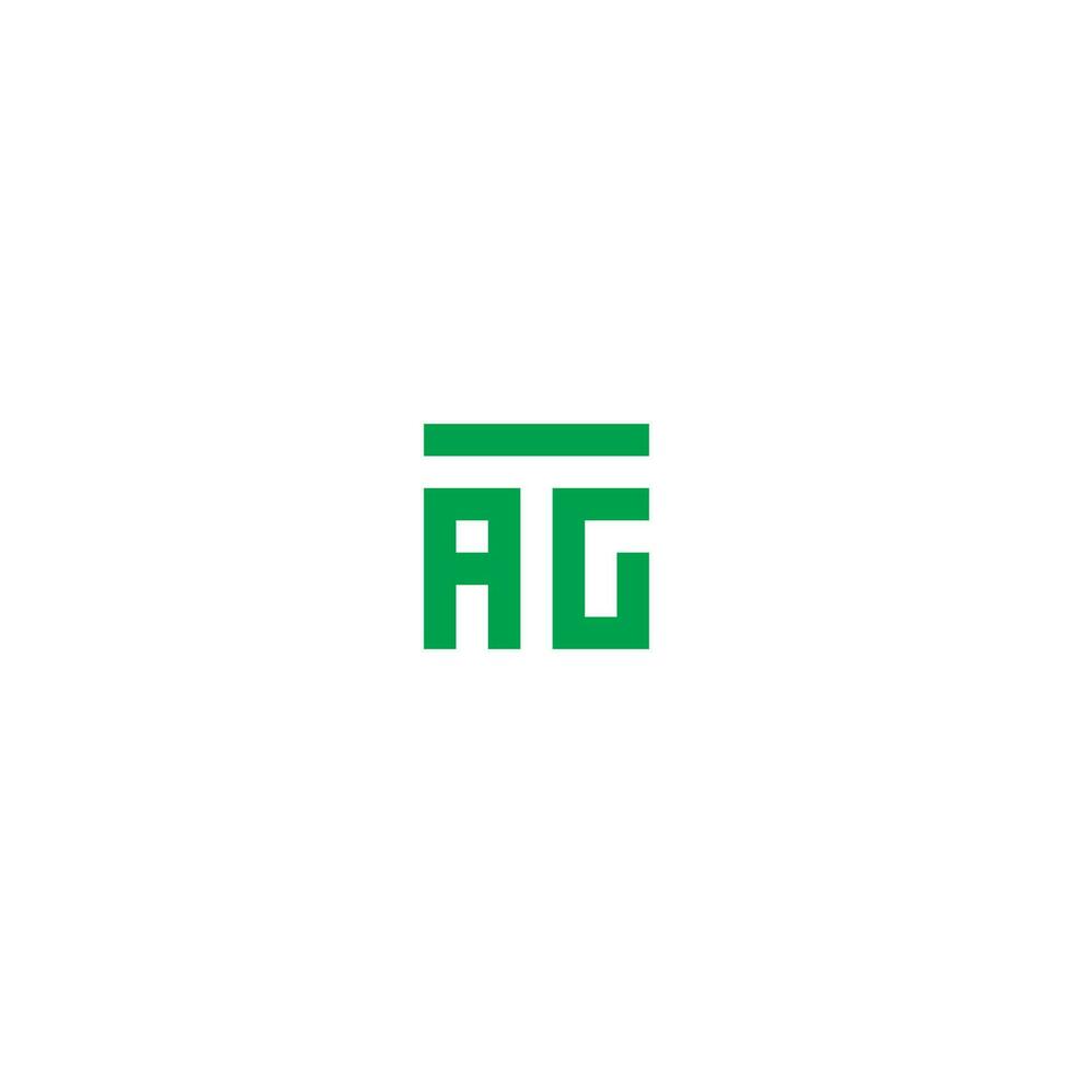 letras etiqueta agt cuadrado logo mínimo sencillo moderno vector