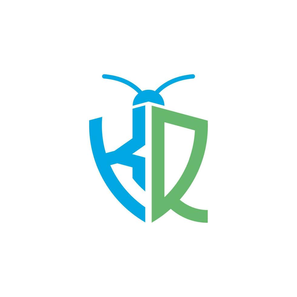 Letters KQ Pest Control Logo vector
