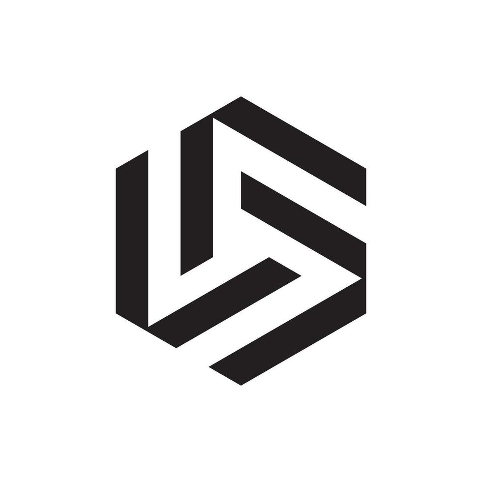 Hexagon abstract logo, simple, modern vector