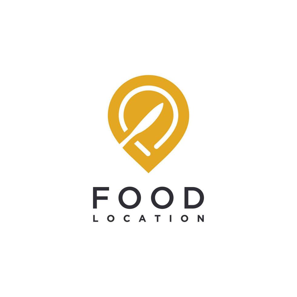 Food location logo design vector with modern creative unique style