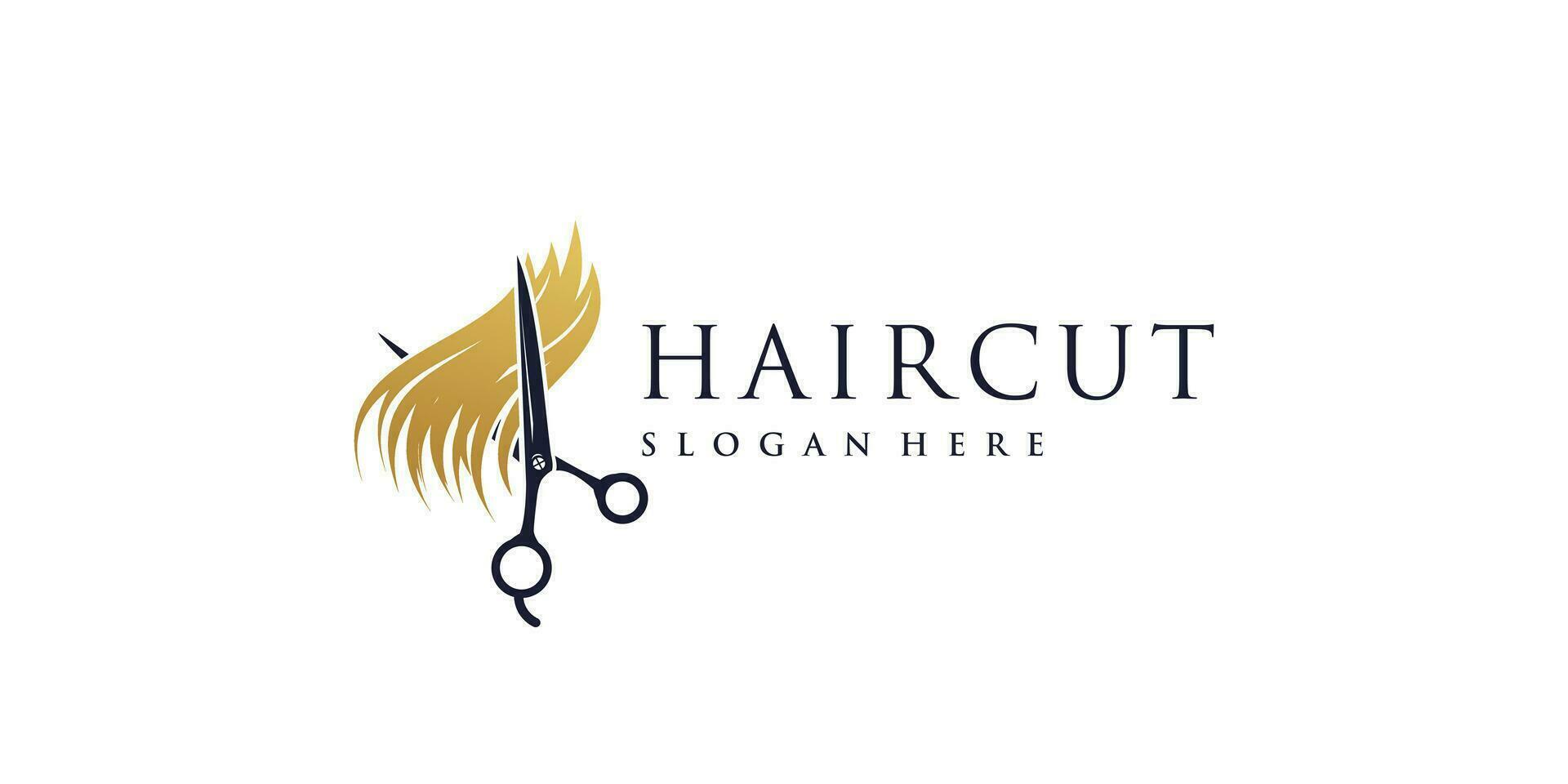 Haircut logo design vector with creative unique and modern idea