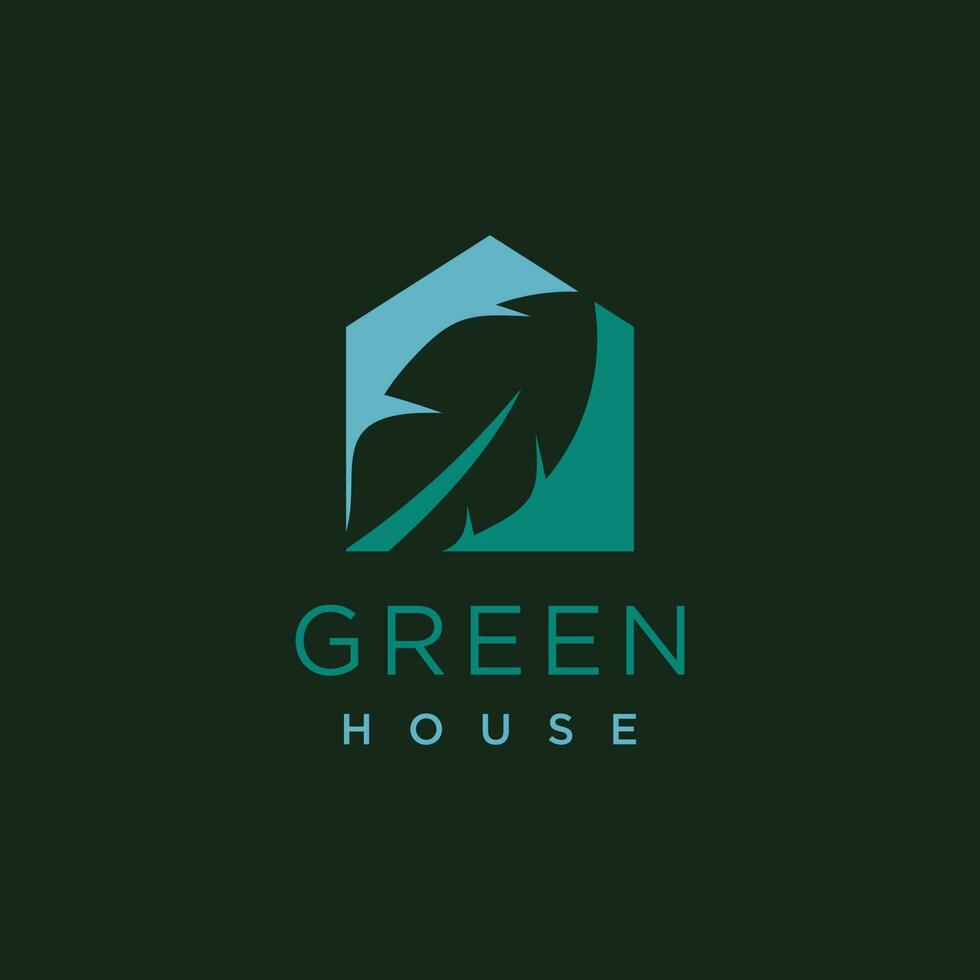 verde casa logo diseño elemento vector con único forma
