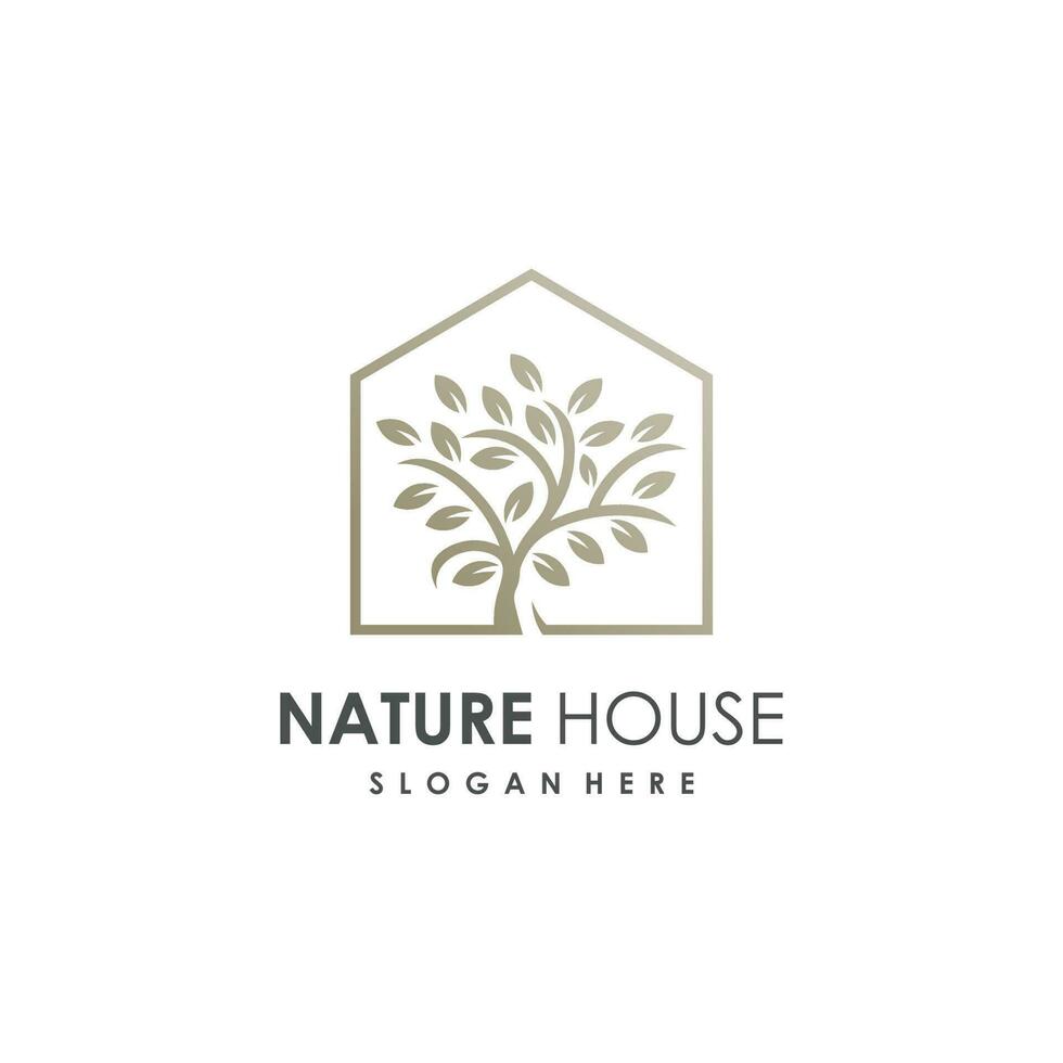 naturaleza logo diseño con moderno y único estilo vector