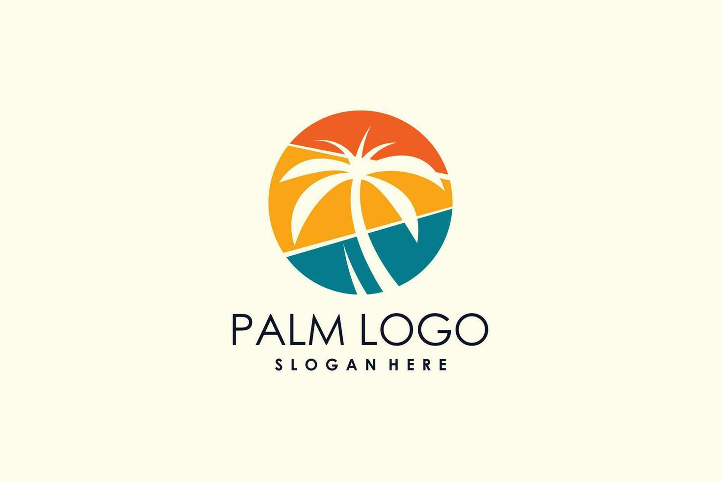 Palm logo design vector with creative unique style