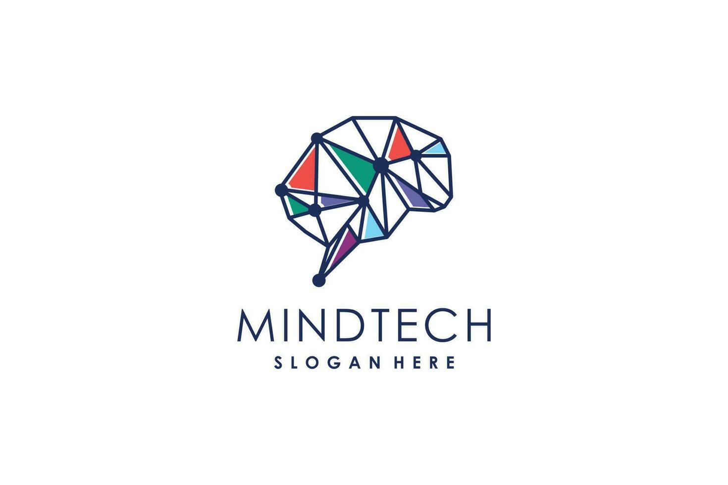 Brain logo design with creative technology concept vector
