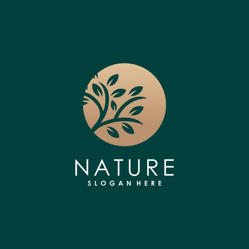 Nature logo design with modern and unique style vector