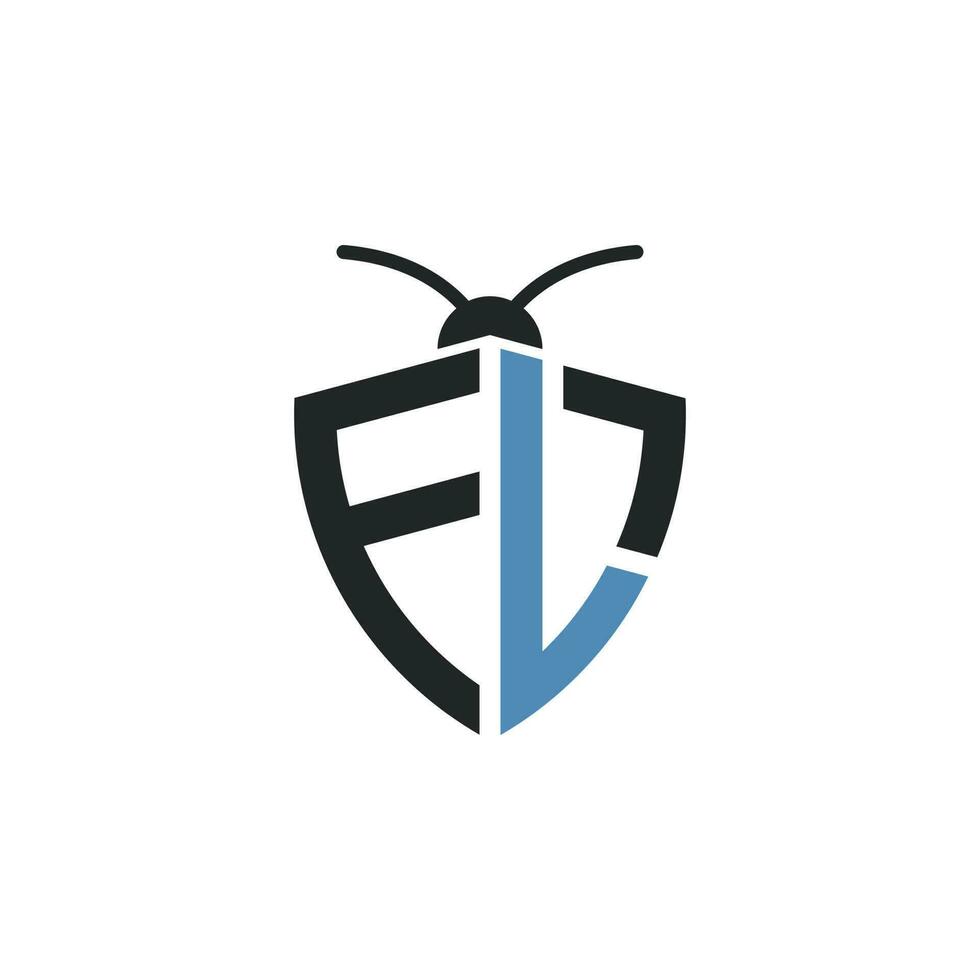 Letters FL Pest Control Logo vector