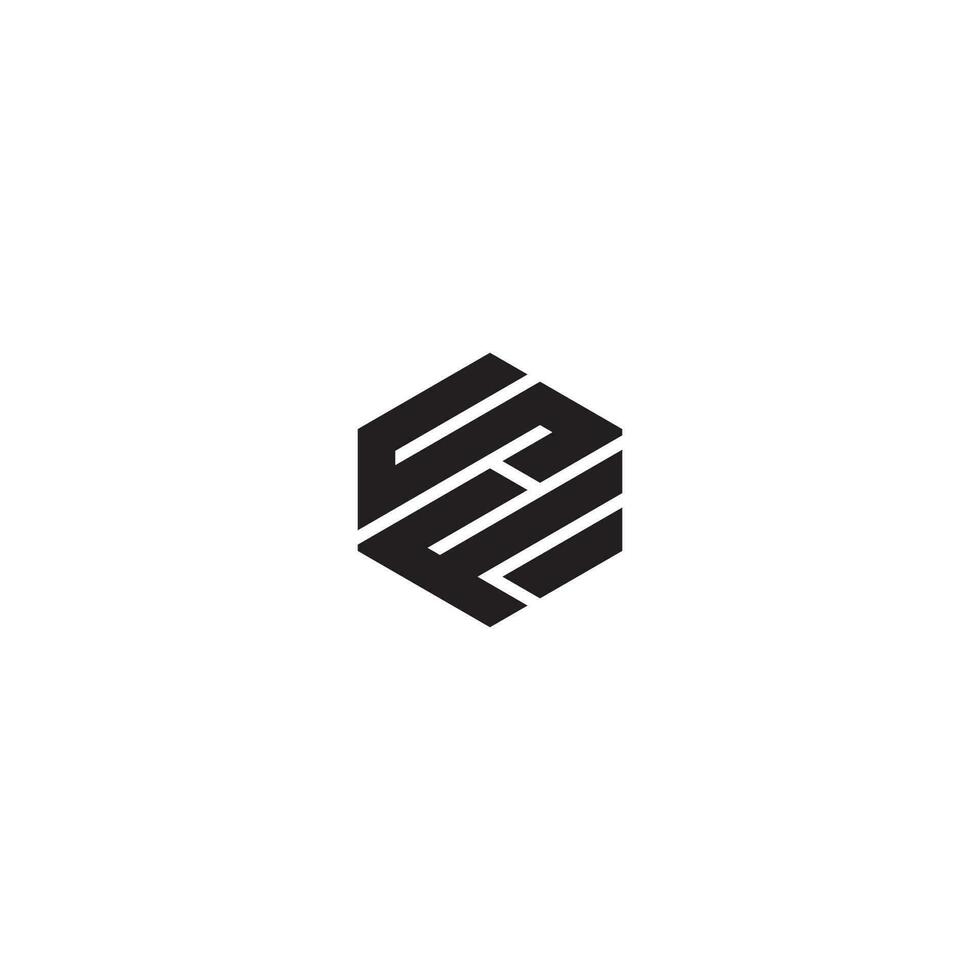Letters SF FS Hexagon Minimal Simple Logo vector