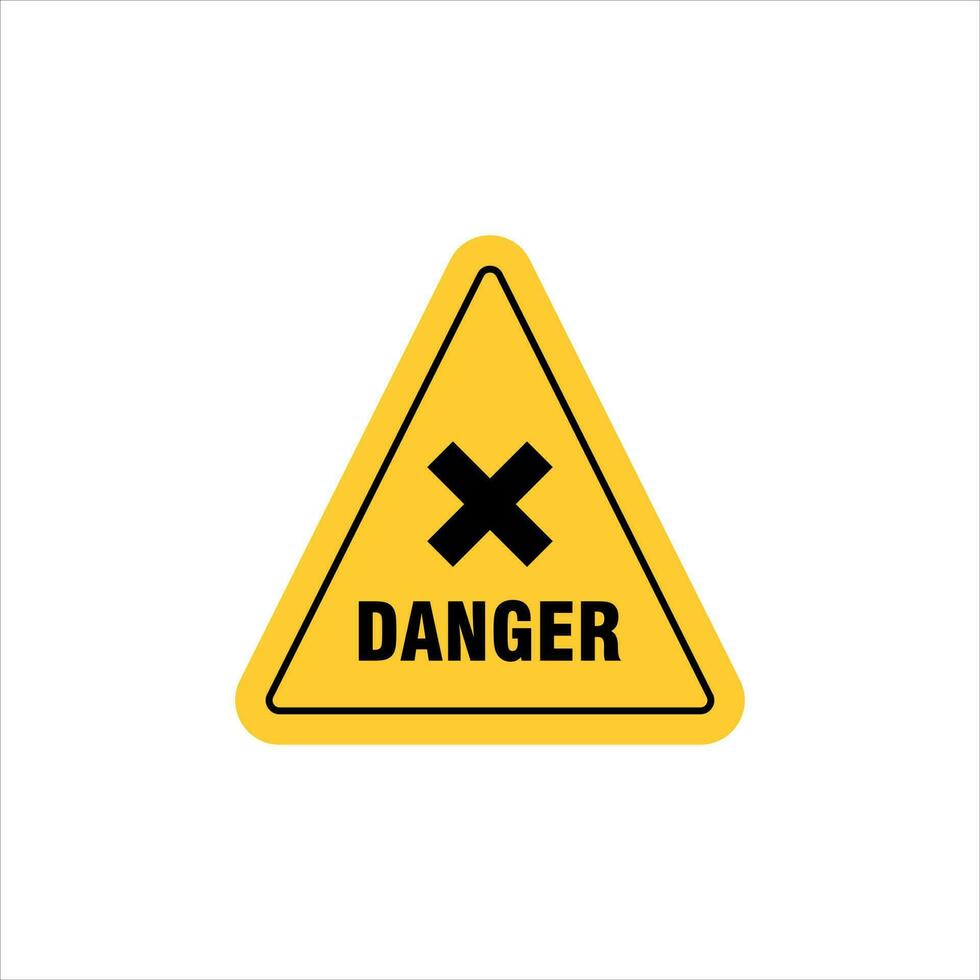 Danger Signal Icon Cross Attention Isolated Vector