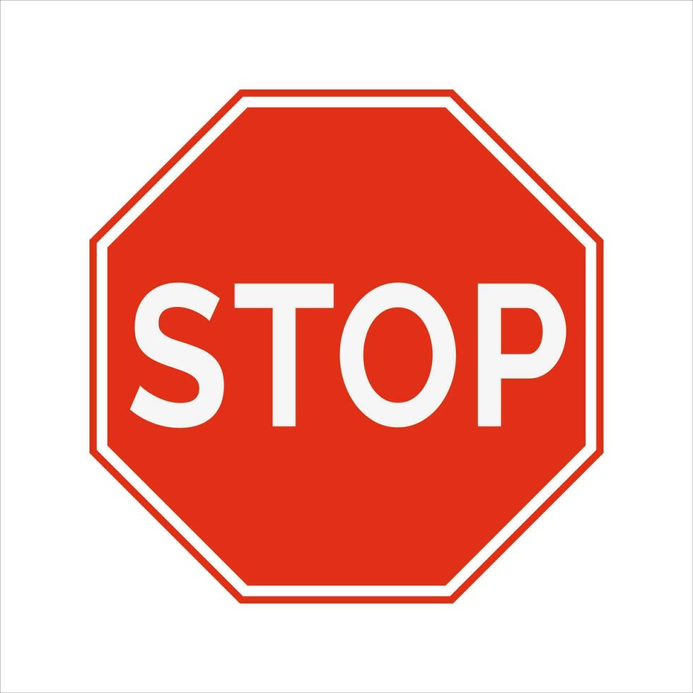 Stop Traffic Sign Isolated Vector