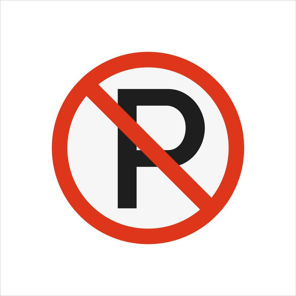 No estacionamiento la carretera tráfico firmar aislado vector