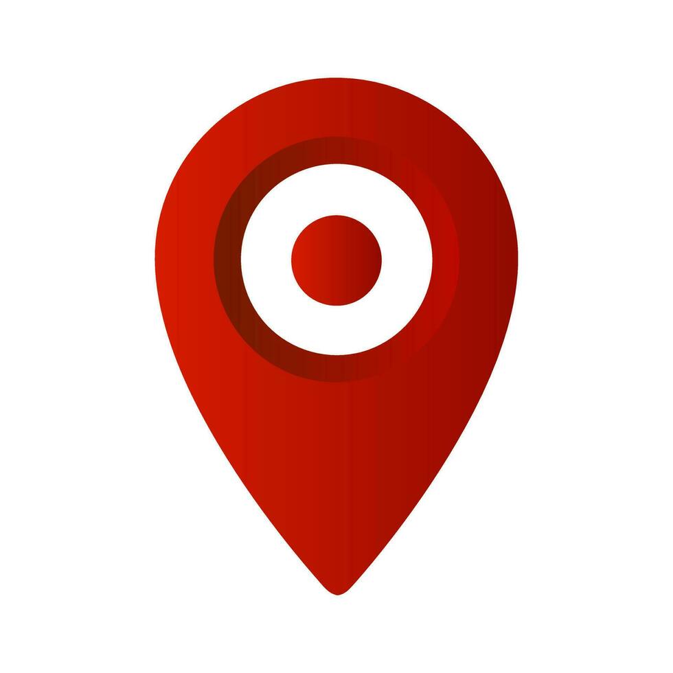 Location Pin 3D Realistic Red Color Location Map Pin Pointer Symbol GPS Navigator Checking Point Isolated Vector