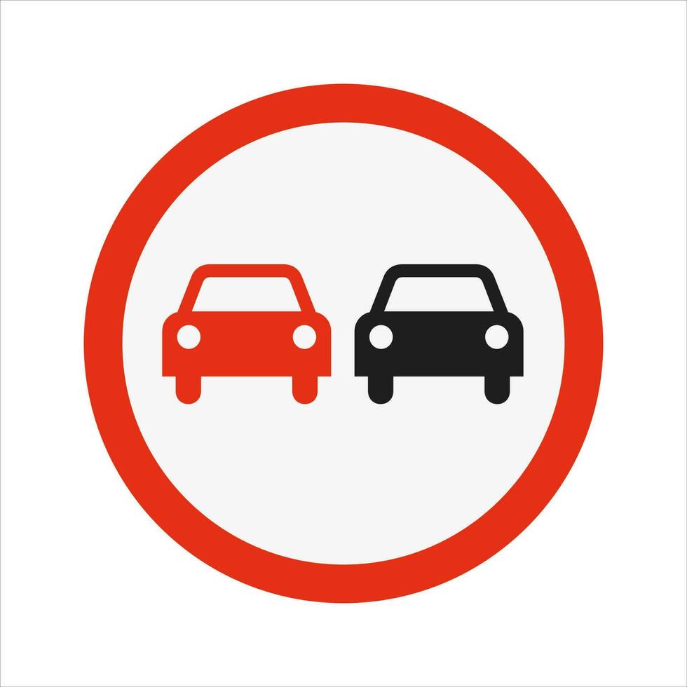 No Overtaking Road Traffic Sign Isolated Vector